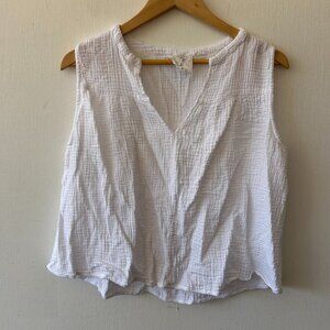 Joie Boxy Gauzy Top Womens XL Sleeveless Blouse Vneck Angelcore Fairy CBK
